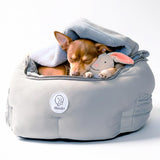 MORULINI Orthopedic Dog Car Seat for Small Breeds - Original Calming Burrow Nest for Car Anxiety Relief - 6” Memory Foam Booster & Travel Bed - for Dogs Under 25lbs, Frenchie, Chihuahua