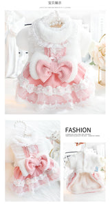 AZA Dog Princess Dresses for Small Dogs Lolita Clothes Lace Costume Bow Pet Girl Cute Coat Outfits Sunmmer Costumes (M,Blue)