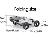Luxury Pet Stroller, Gray, Foldable Design with Adjustable Canopy,Small Dog Wagon, for Small Dogs and Cats, with Extended Handle