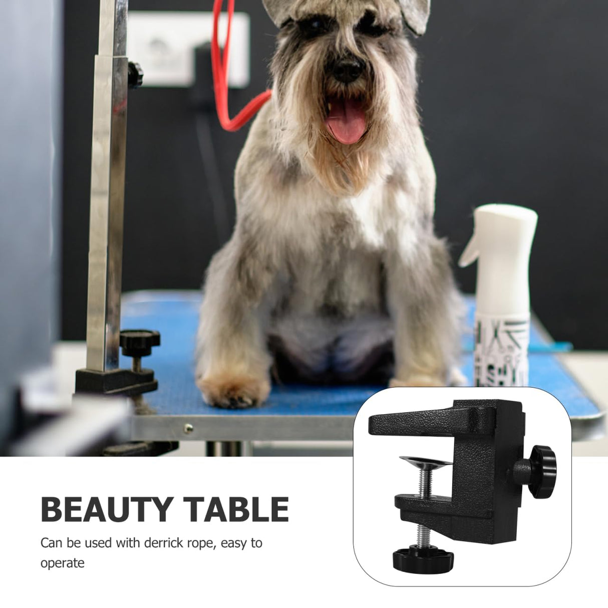 DECHOUS PET Grooming Table Clamp Adjustable Aluminum Clip Fixed Base for Dog and Cat Grooming Table