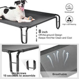 pettycare Outdoor Elevated Dog Bed Cot, Raised Dog Cots Beds, No Screws, Stable Frame & Durable Supportive Teslin Recyclable Mesh, Breathable, Indoor and Outside Pet Beds, Fits up to 40 lbs