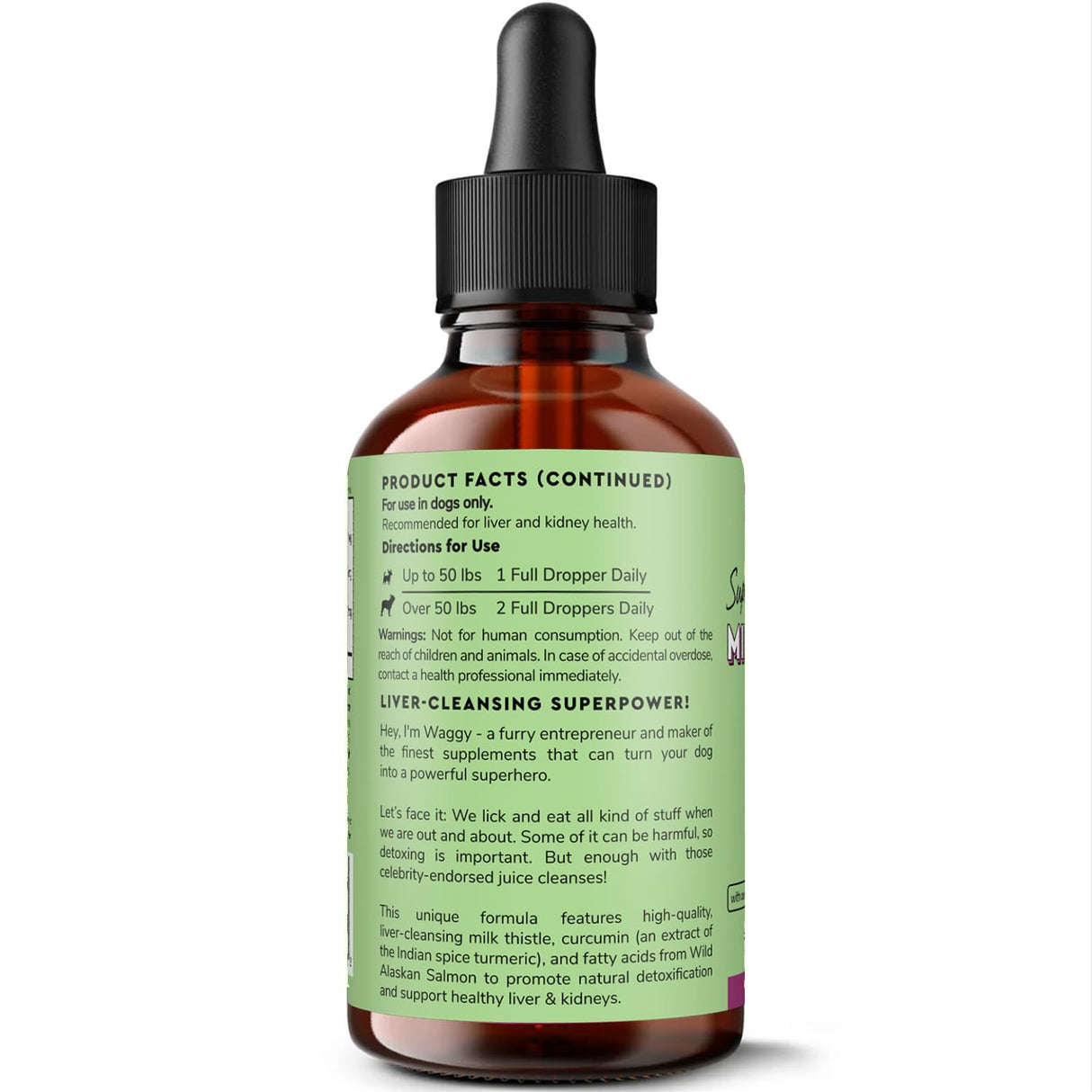 Wonder Paws Milk Thistle, Liver Support for Dogs, Supports Kidney Function for Pets, Detox, Hepatic Support, with Wild Alaskan Salmon Oil & Curcumin, Omega 3 EPA & DHA (2 Oz)