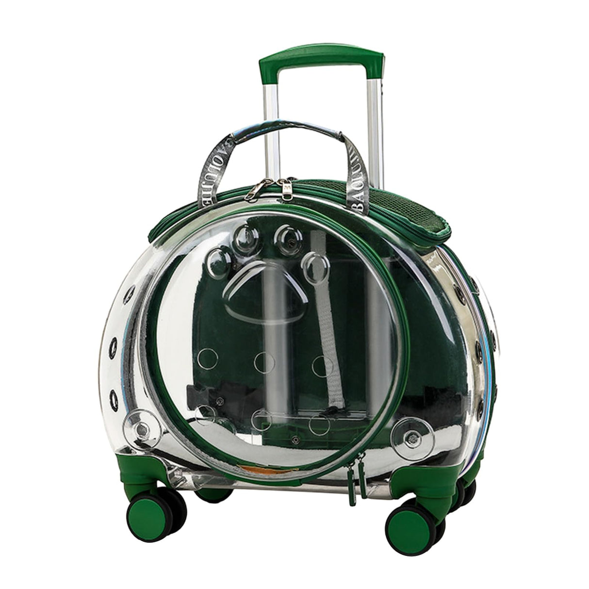 Fukursul Cat Carrier with Silent Wheels Telescopic Handle, Pet Trolley Backpack,Pet Carrier for Cat, Pet Strollers for Small Dogs, Portable Cats Dogs Travel Backpack, Pet Rolling Carrier Black