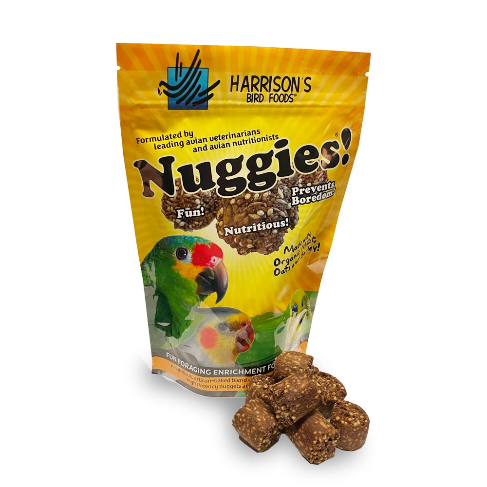 Harrison's Bird Foods Nuggies Treats - A Revolutionary High Potency Nuggets Treat Designed to Support Bird Health and Diet Transitions, 196g