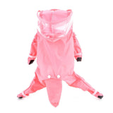 SMALLLEE_LUCKY_STORE Cute Raincoat for Small Dogs with Hood and Boots Detachable Tail Puppy Botton Down Rain Jacket Full Boby 4 Leg Jumpsuit Waterproof Lightweight Clothes,Pink,S