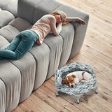 Pyowmgd Orthopedic Dog Bed - Beds Bolster,Cooling Elevated Dog Beds with Metal Frame,Raised Dogs Bed,Easy to Assemble,Up to 50 lbs,Small (24.5" L x 24.5" W x 6.7" Th)