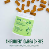 WagWell Ahiflower Omega Chews – Vet-Formulated, All Natural, Made in The USA – Skin, Coat, & Joint Chews for Dogs – Plant-Based Omega 3, 6 & 9 – Dog Fish Oil Alternative, Chicken-Flavored, 60 Chews