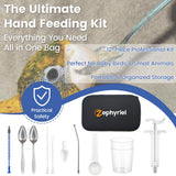 12 PCS Baby Bird Feeding Syringe Set with Storage Bag Professional Parrot Syringe Feeder Bird Hand Feeding Tubes Kit for Parakeets, Cockatiels, African & Amazon Grey Parrots, Cockatoos, Macaws