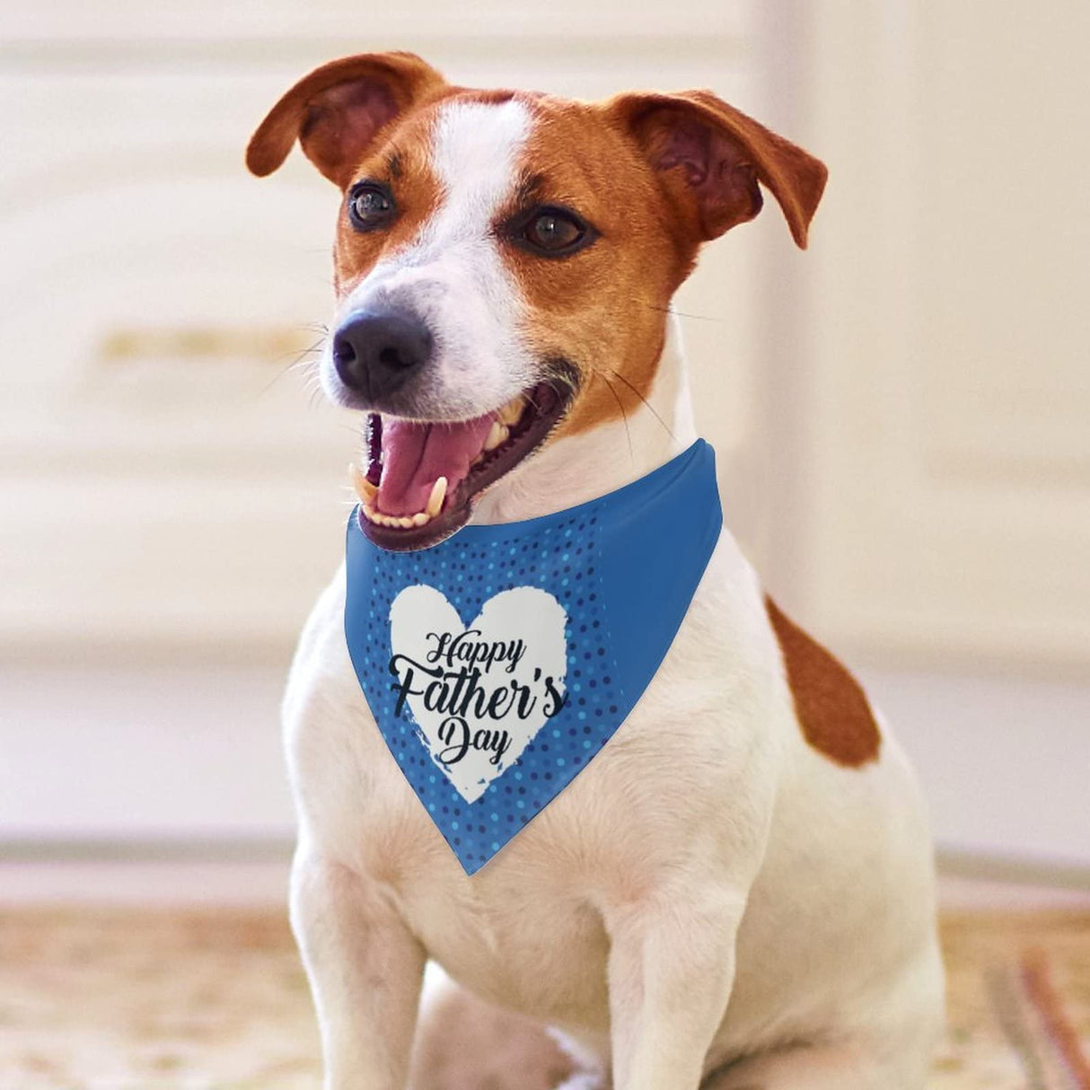 Happy Father's Day Dog Bandanas Pets Kerchief Reversible Triangle Bibs Scarf Outfits Accessories for Small to Large Dogs Cats