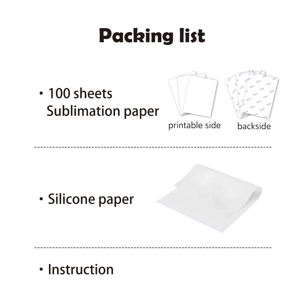 A-SUB Sublimation Paper 8.5x11 Inch for DIY Unique Christmas Gifts Compatible with Inkjet Printer which Match Sublimation Ink 100 Sheets