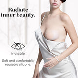QUXIANG 4 Pairs Pasties Women Nipple Covers Reusable Adhesive Silicone Nippleless Covers Bra for Dress Cream (2 Round+2 Flower)