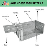 AOK Home Mouse Trap Rat Trap Rodent Trap Live Catch Cage Easy to Set Up and Reuse 11x6x4.5 inch