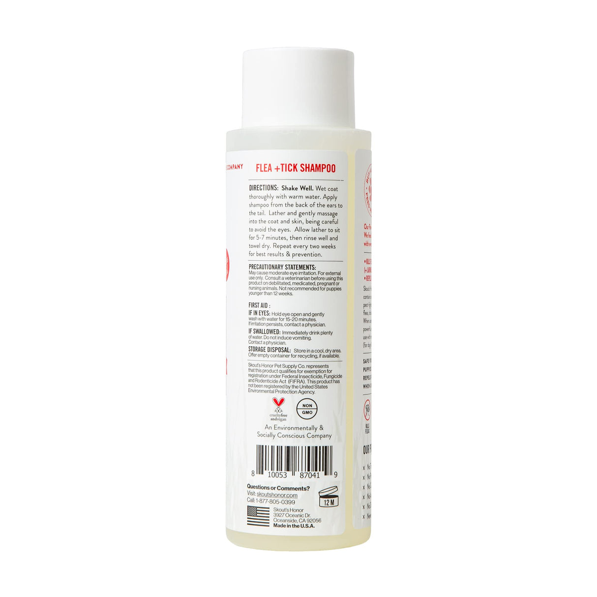 Skout's Honor Flea and Tick Shampoo for Dogs - Natural Peppermint & Cedarwood Formula, Helps to Protect from and Against Fleas, Ticks, and Mosquitos, 16 oz