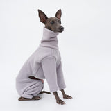 Greyhound Clothes - Dog Winter Warm Fleece Turtleneck Jumpsuit Four-Leg Rompers Long Sleeve Sweatshirt Outdoor Coat for Italian Greyhound Whippet Deerhound Bedlington Terrier (S, Light Purple)
