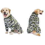 HDKUW Large Dog Sweater Coat, Recovery Suit, Anti-Shedding Pajamas, After Surgery Onesie for Medium Large Dogs - Green Camouflage 34#