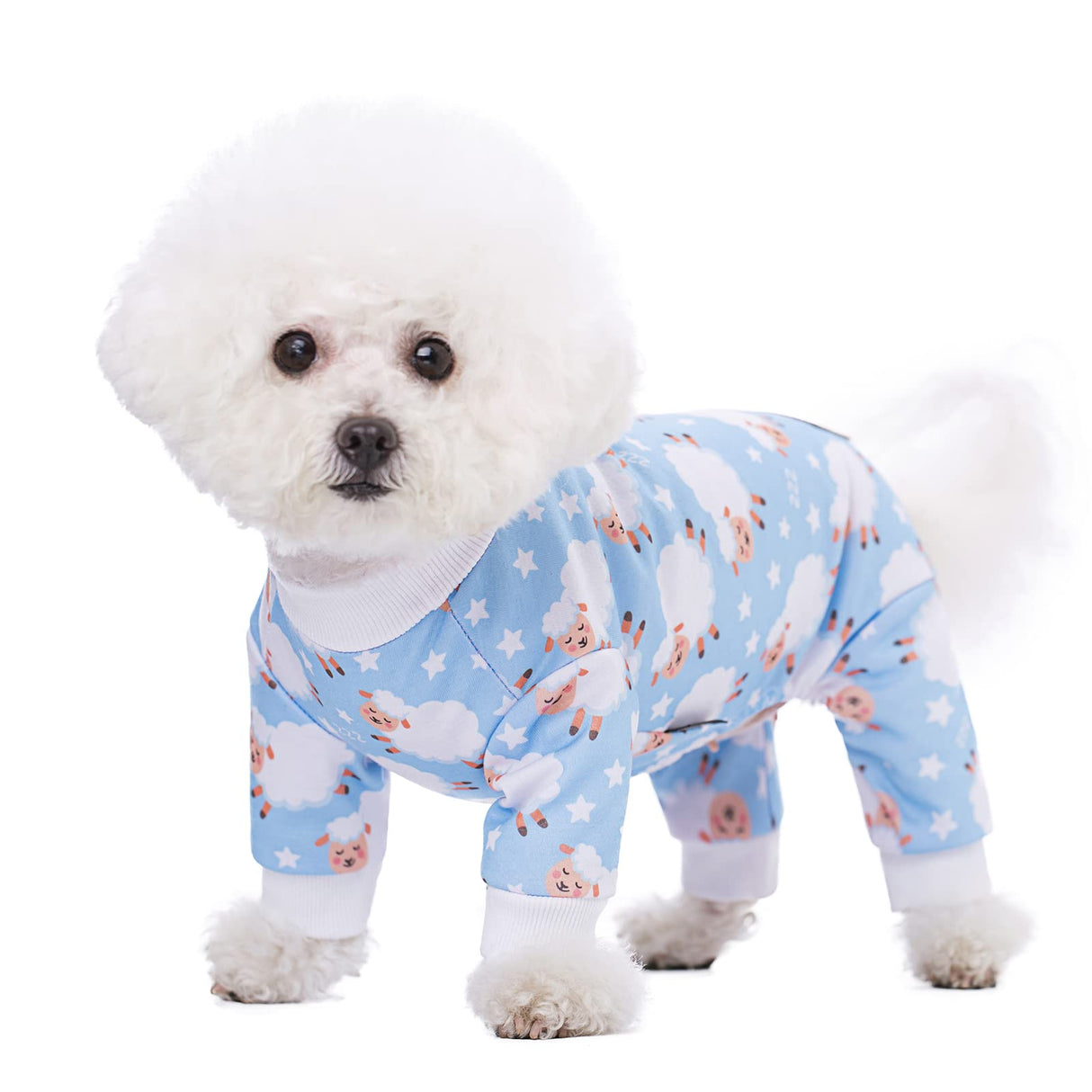 Blue Puppy Christmas Dog Clothes Pajamas for Small Medium Dogs Girl Boy,Funny Pet Cat Dog Shirts Costume Sweaters Pjs Onesie Shirt,Doggie Onesies Cat Pet Outfit Frenchie Clothes