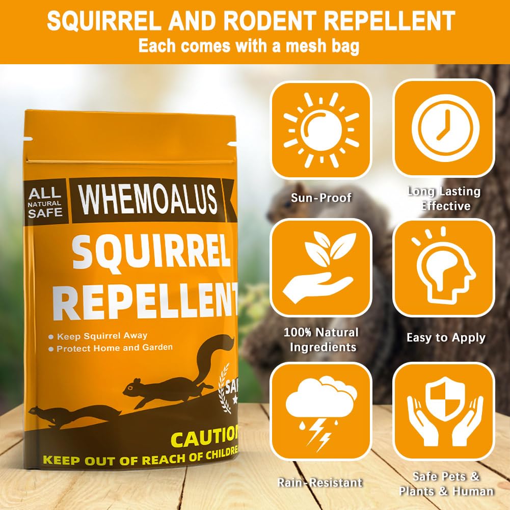 DALIYREPAL Squirrel Repellent Outdoor,Chipmunk Repellent Outdoor, Mint Squirrel Deterrent for Attic,Safe Around Kid & Pets Keep Squirrel Away for Plants,Squirrels Repellent for Garden 8-Packs