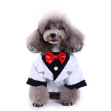 Black, White, Blue Dog Shirts for Wedding, Puppy Tuxedo, Dog Formal Wear, Doggie Tux, Suit and Tie Costume White Small
