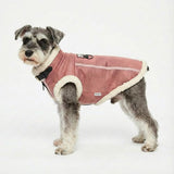 LUVMOJO Aviator Dog Jacket, Retro Faux Leather Winter Coats with Sherpa Lining for Puppy, Warm Bomber Uniform for Small and Medium Dogs & Cats, Girl Doggy Motorcycle Costumes Female, Pink, S