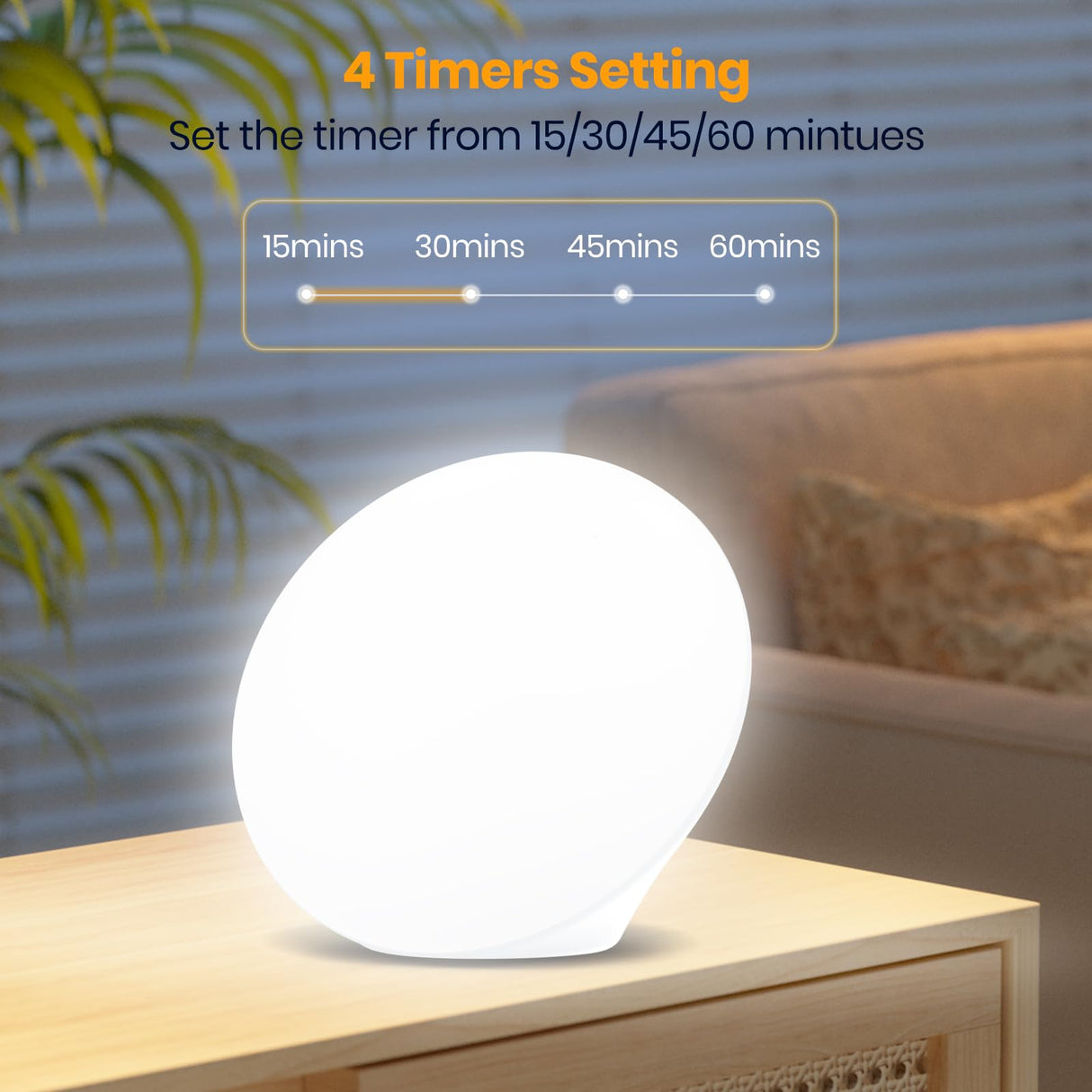 LASTAR Sun Lamp, 10,000 Lux Sunlight Lamp with Touch Control, 5 Brightness Level & 60Min Timer, One-Max Sun Lamp with Memory Function for Home/Office(White)