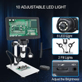 Microscope Accessories Kit Digital Microscope 50-1200X Electronic Video Microscopes Microscope Slides (Color : GD7010 7.0inch 12MP)