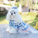 MengYu Small Dog Dress Cat Princess Costumes, Pet Birthday Clothes,Lolita Costume Dress for Puppy and Kitten，Velvet Pet Bodysuit Clothes for Daily，Anniversary，Indoor，Outdoor