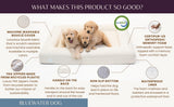 Bluewater Dog Luxury Boucle Orthopedic Memory Foam Dog Bed with Waterproof Liner and Machine Washable Cover with YKK Zippers (Large, 45" L x 36" W x 7" Th, Sand)