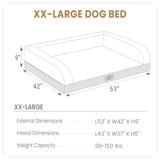Yiruka Orthopedic Dog Beds for Extra Large Dogs, Waterproof XXL Pet Bed with Sides, Non-Slip Bottom and Egg-Crate Foam Big Dog Sofa Bed with Washable Removable Cover, Dark Green