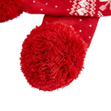 Blueberry Pet Christmas Fair Isle Dog Scarf in True Red, Large