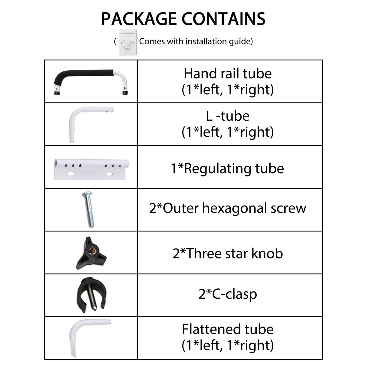 Toilet Safety Rail, Toilet Grab Bars for Seniors and Disabled with Adjustable Width, Toilet Safety Frame for Seniors Supports 350lbs (White - Capacity 350 lbs)