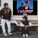 Donald Trump 2024 Flag Trump Survived Shot At Election Rally Flags Trump Fist Pump Fight Tapestry for Indoor Outdoor Bannar 3X5 Ft