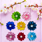 Mruq pet 80pcs Dog Flower Bows, Bulk Pet Small Dog Hair Bows with Rubber Bands, Mix Handmade Tiny Dog Hair Grooming Bows, Pearls Flowers Topknot Dog Bows for Puppy Yorkie Dog Hair Accessories