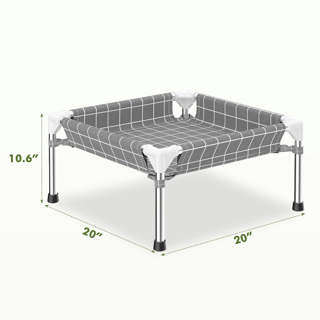 4-Sided Enclosed Elevated Dog Bed - Scratch-Resistant Stainless Steel Frame, Safety Fences to Prevent Falling, Ideal for Puppies & Cats, Indoor & Outdoor Use, Patio/Camping Friendly