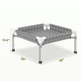 4-Sided Enclosed Elevated Dog Bed - Scratch-Resistant Stainless Steel Frame, Safety Fences to Prevent Falling, Ideal for Puppies & Cats, Indoor & Outdoor Use, Patio/Camping Friendly