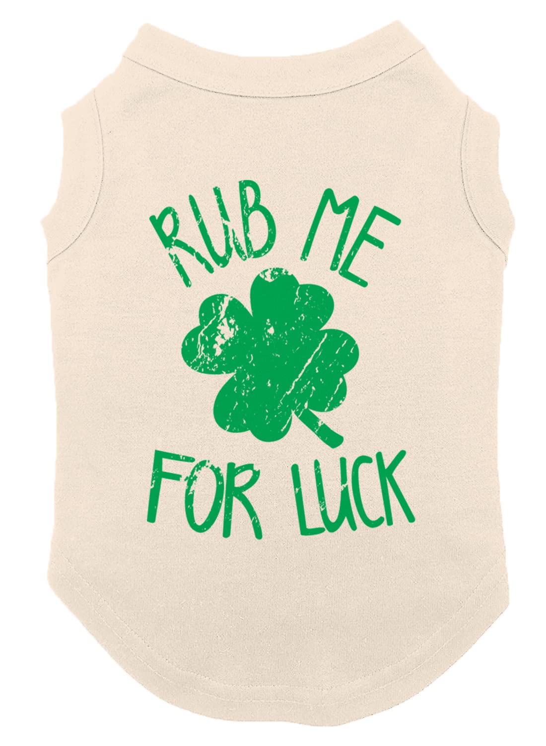 Rub Me for Luck Dog Shirt (Natural, 3X-Large)