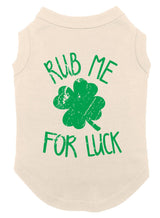 Rub Me for Luck Dog Shirt (Natural, 3X-Large)