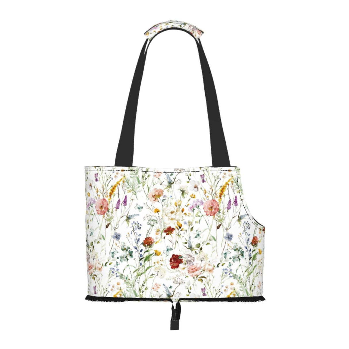 Dog Purse Carrier for Puppy and Cats with Safety Hook Cat Restraint Bag for Outdoor Traveling Subway,Watercolor Flowers Pattern