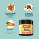 Alice & Eli Golden Groovin' - Turmeric for Dogs - Natural Immune & Joint Support for Dogs - with Organic Curcumin, MCT & Fenugreek - 30 Day Large Dog Supply