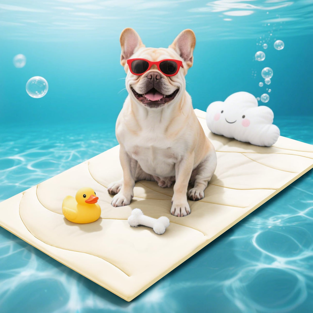 Babygreat Dog Cooling Mat, 36" x 23" Reversible Self-Cooling Mat for Medium Dogs, Arc-Chill Cool Pad for Dogs and Cats Washable Summer (Beige, Medium(36" x 23"))