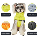 Howlywoof Dog Winter Puffer Jacket, Warm Padded Sleeveless Coat for Small Medium Dogs, Waterproof Winter Jacket, Turtleneck Cold Weather Dogs Jacket (Size 4(chest19-22'', 17-22 lbs))