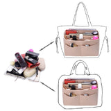 ZTUJO Purse Organizer Insert, Felt Bag Organizer with Metal Zipper, Handbag & Tote Shaper, For Speedy Neverfull Tote, 7 Sizes(Medium, Beige)