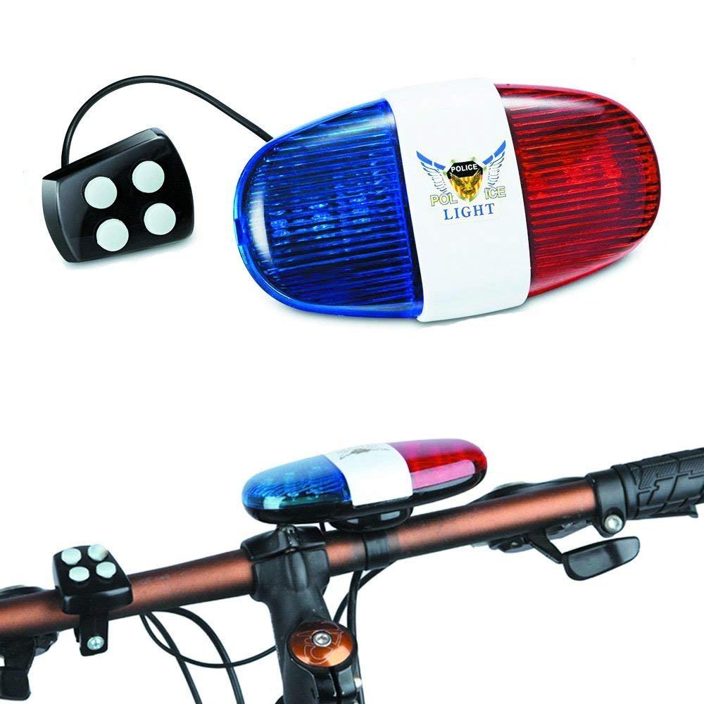 Kids Bike Police Sound Light - Electronic Horn Bike LED Light, Christmas Birthday Gift New Year Present for Your Children (Batteries Not Included)