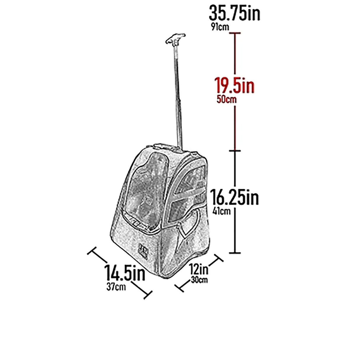 Pet Gear I-GO2 Roller Backpack, Travel Carrier, Car Seat for Cats/Dogs, Mesh Ventilation, Included Tether, Telescoping Handle, Storage Pouch, 1 Model, Available in 5 Colors