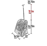 Pet Gear I-GO2 Roller Backpack, Travel Carrier, Car Seat for Cats/Dogs, Mesh Ventilation, Included Tether, Telescoping Handle, Storage Pouch, 1 Model, Available in 5 Colors