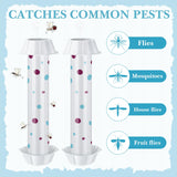 12 Pcs Sticky Fly Trap Fly Stick Indoor Outdoor Long Lasting Adhesive Fly Catcher with Hanging Hook for Wasps Gnats Bugs Insects Moths Fruit Flies Mosquitoes Spiders Fleas (White)