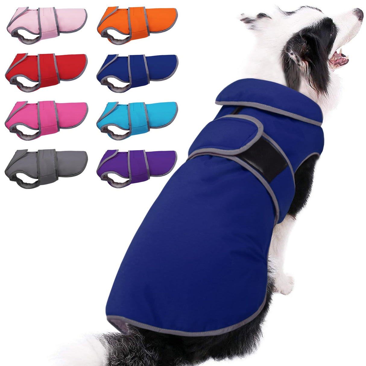 MIGOHI Reflective Waterproof Windproof Dog Coat - Warm Jacket Reversible Stormguard Winter Vest for Small to Large Dogs (Navy, M)