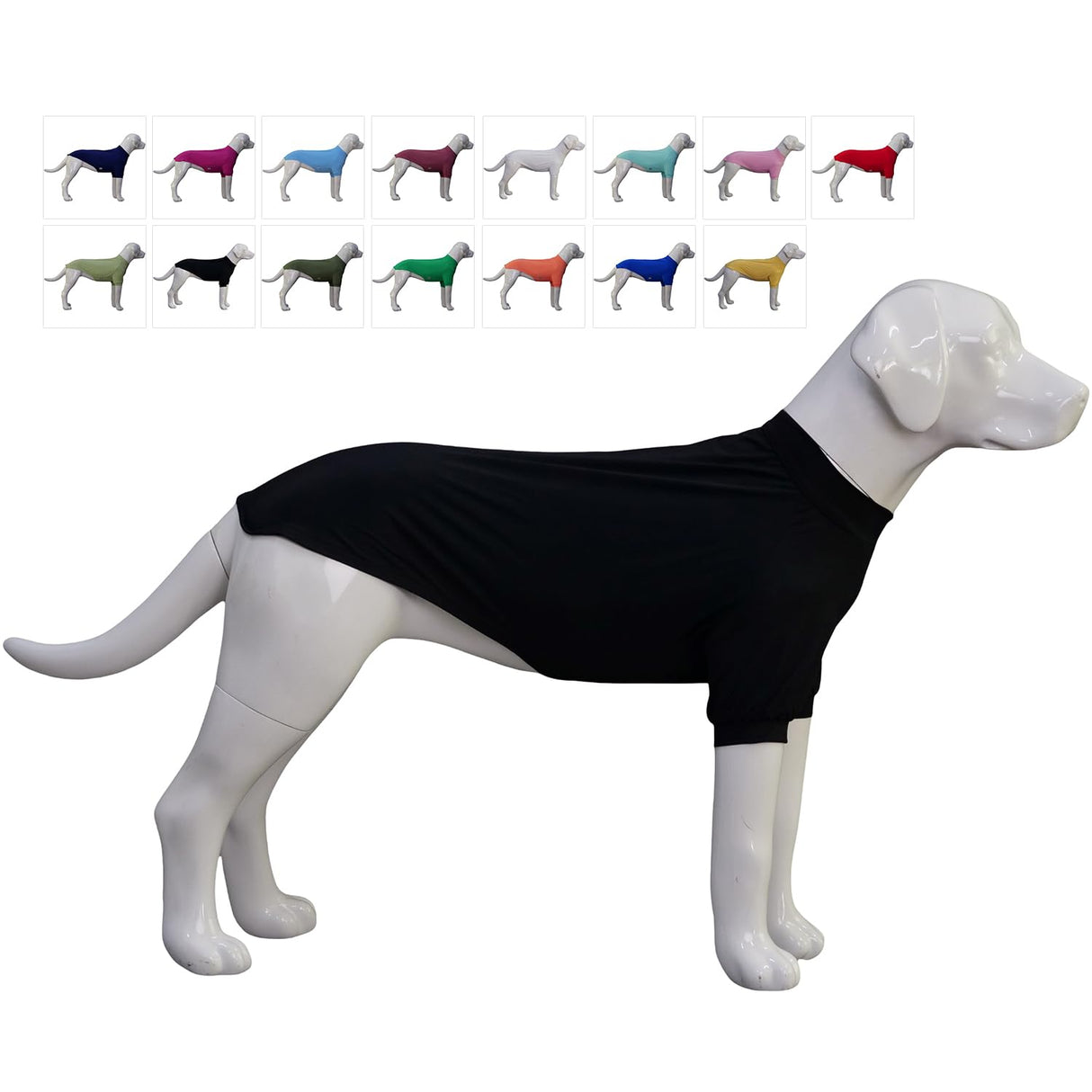 LoveLongLong Spring Summer Cooling Dog T-Shirt with UV Protection and Moisture-Wicking Fabric Blank Color Black XL
