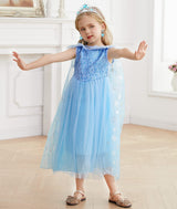 iTVTi Little Girl Princess Dress Halloween Carnival Cosplay Costume with Accessories Blue, 4-5 Years (Tag 120)