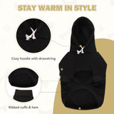 3XL Dog Sweaters for Large Dogs,Dog Hoodie,Cozy Fleece Interior Sweatshirt with Hood & Pocket,Leash Hole,Pet Clothes Sweater for Small,Medium,and Large Dogs,Black&3XL