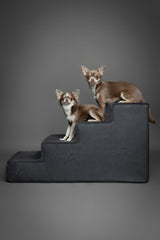 Noah & Paw Dog Stairs, Dog Ramp for Bed (17" Extra Wide) Pet Stairs for High Bed, Design to Fit Small and Large Breeds, Durable 4 Pet Steps for Couch (35 Foam Density) Leather Collection